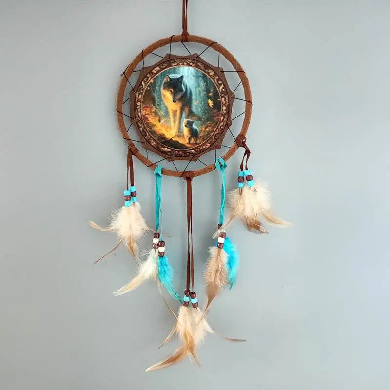 Fairy Dream Wolf & Cub Dreamcatcher 16cm - Dreamcatchers