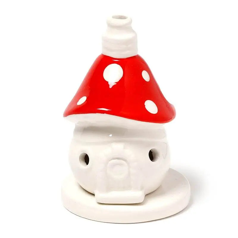 Fairy Toadstool House Ceramic Incense Cone Burner - Incense Burners & Ash Catchers