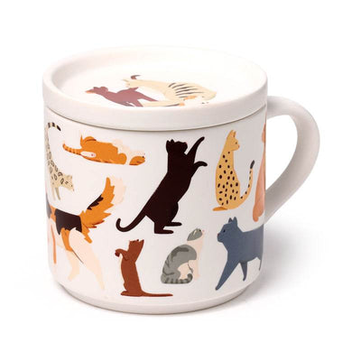 Feline Fine Cats (New) Porcelain Mug & Coaster Lid Set - Gift Arch