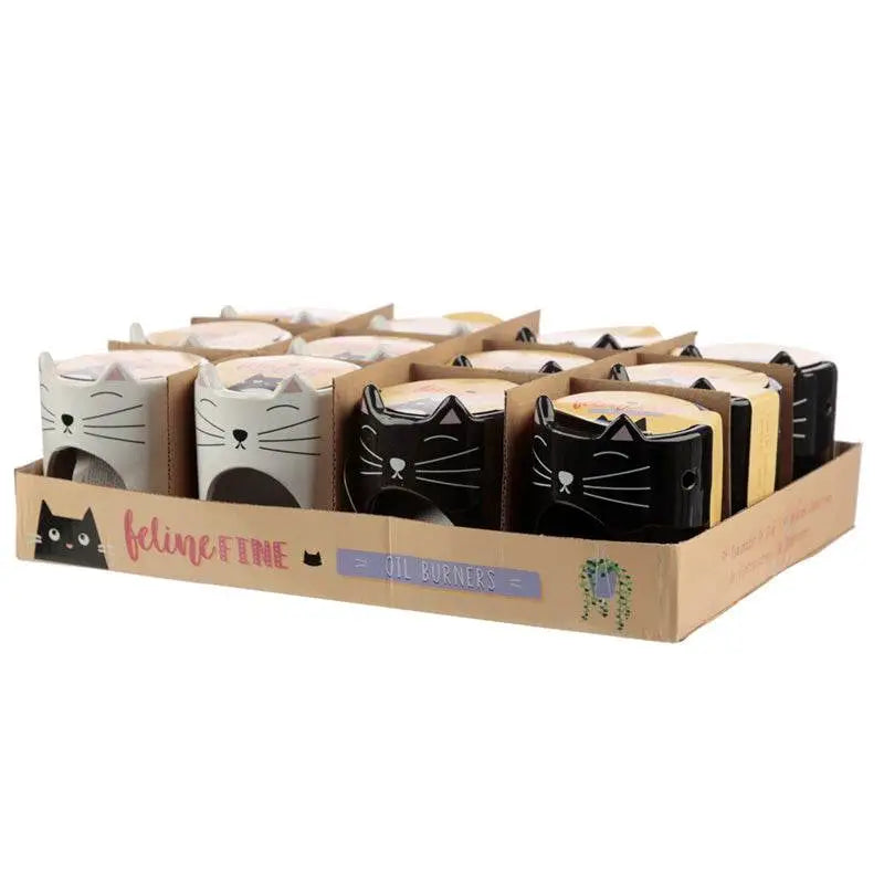 Feline Fine Ceramic Cat Head Oil Burner - Oil Burners & Wax Melt Burners