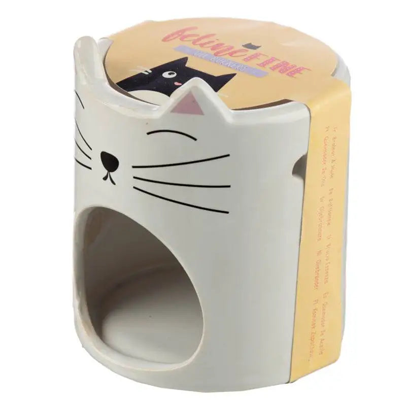 Feline Fine Ceramic Cat Head Oil Burner - Oil Burners & Wax Melt Burners