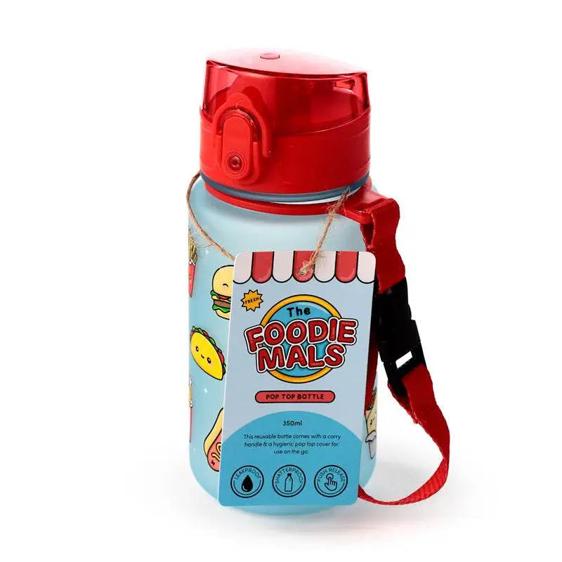 Foodiemals Pop Top 350ml Shatterproof Children’s Bottle - Fast Food