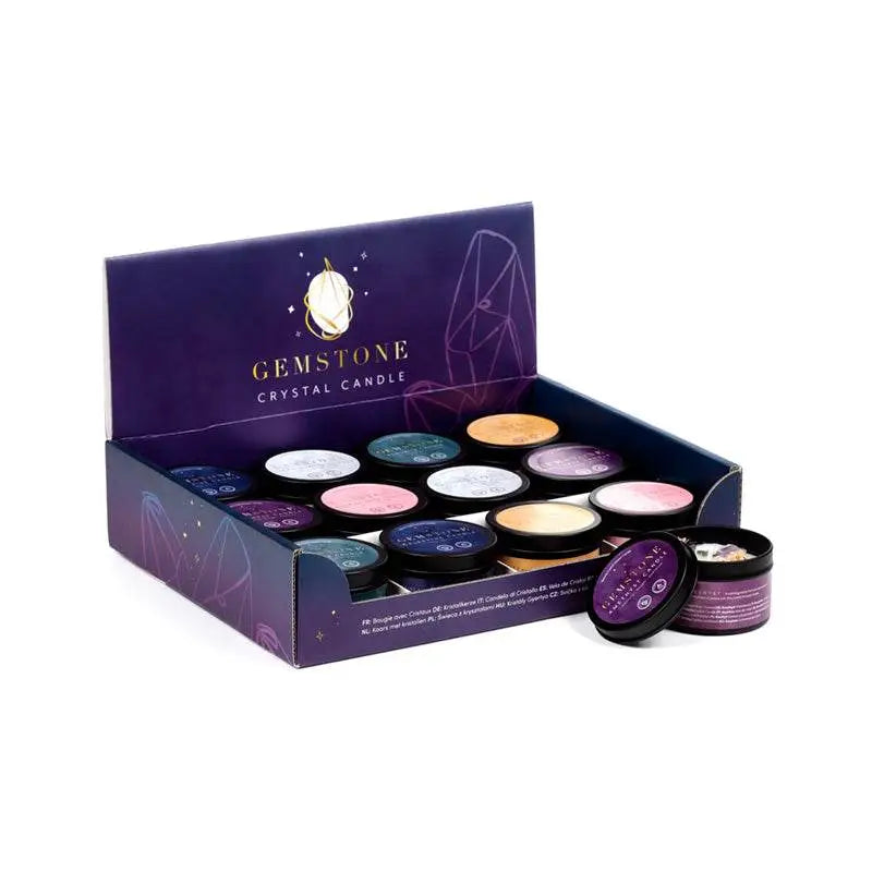 Gemstone Crystal Soy Wax Candle Tin - Candles & Candle Holders