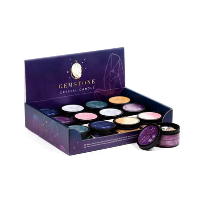 Gemstone Crystal Soy Wax Candle Tin - Candles & Candle Holders