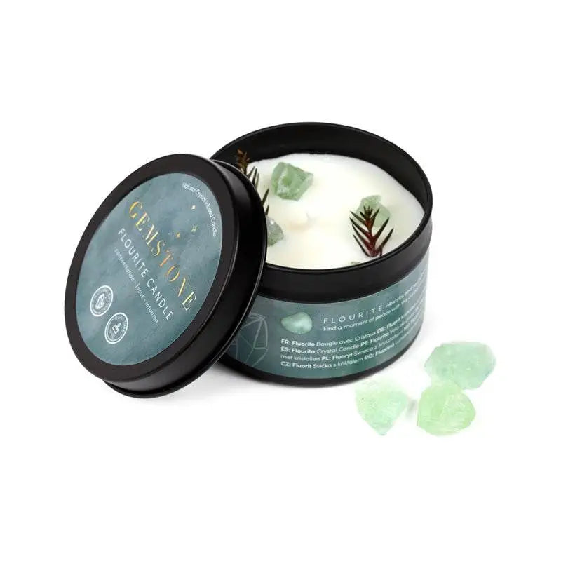 Gemstone Crystal Soy Wax Candle Tin - Candles & Candle Holders