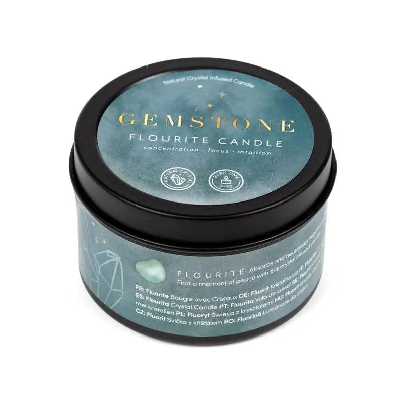 Gemstone Crystal Soy Wax Candle Tin - Candles & Candle Holders
