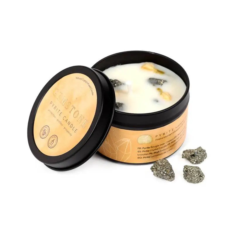 Gemstone Crystal Soy Wax Candle Tin - Candles & Candle Holders