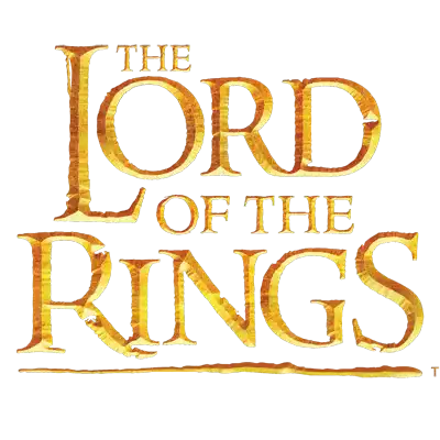 Gold foil ’the lord of the rings’ logo sticker.