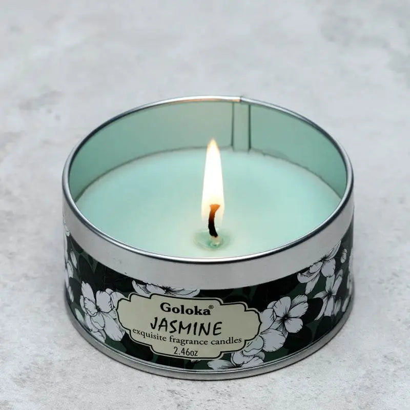 Goloka Jasmine Wax Candle Tin - Candles & Candle Holders