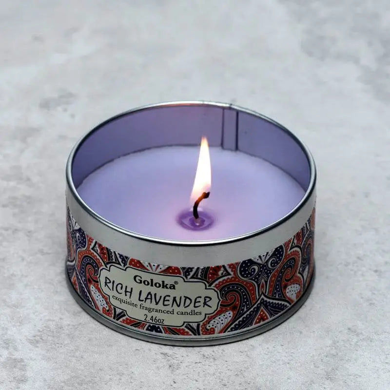 Goloka Lavender Wax Candle Tin - Candles & Candle Holders