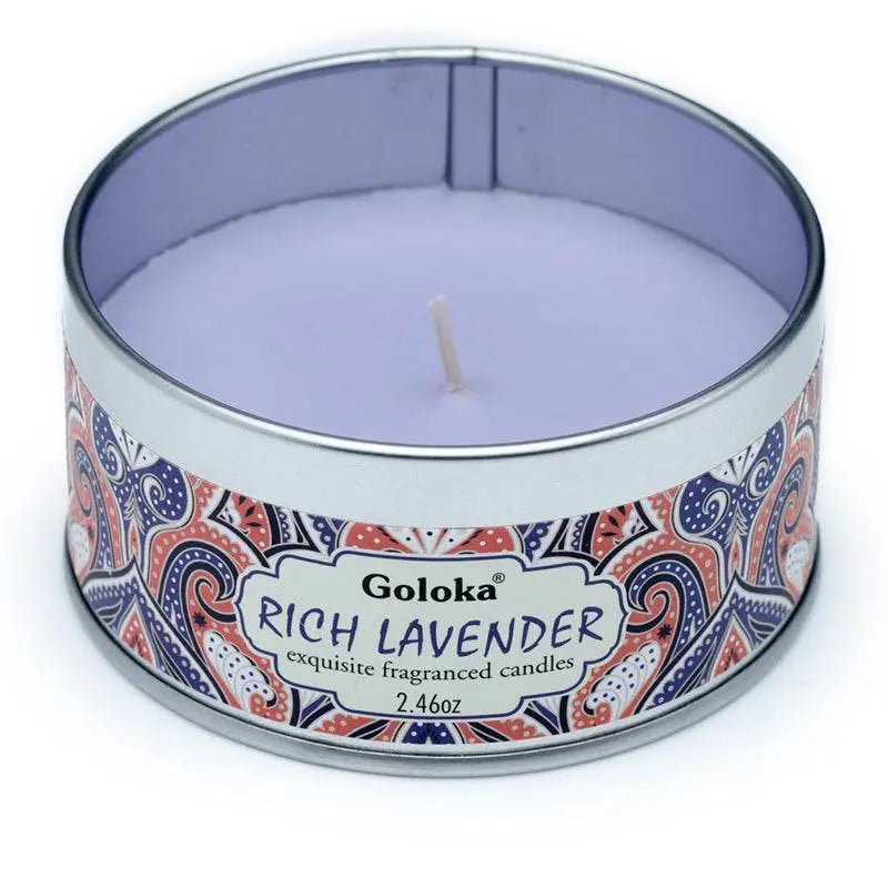 Goloka Lavender Wax Candle Tin - Candles & Candle Holders