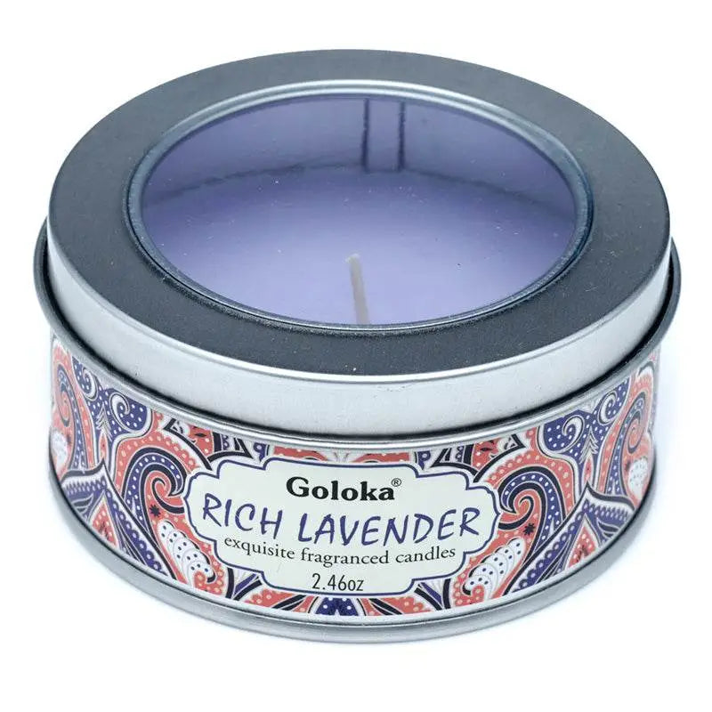 Goloka Lavender Wax Candle Tin - Candles & Candle Holders