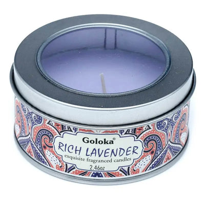 Goloka Lavender Wax Candle Tin - Candles & Candle Holders