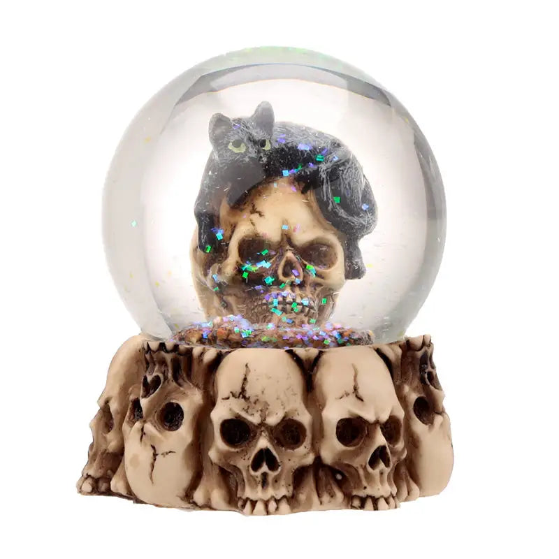 Gruesome Skull Snow Globe with Animals - Gothic Fantasy Skulls & Skeletons
