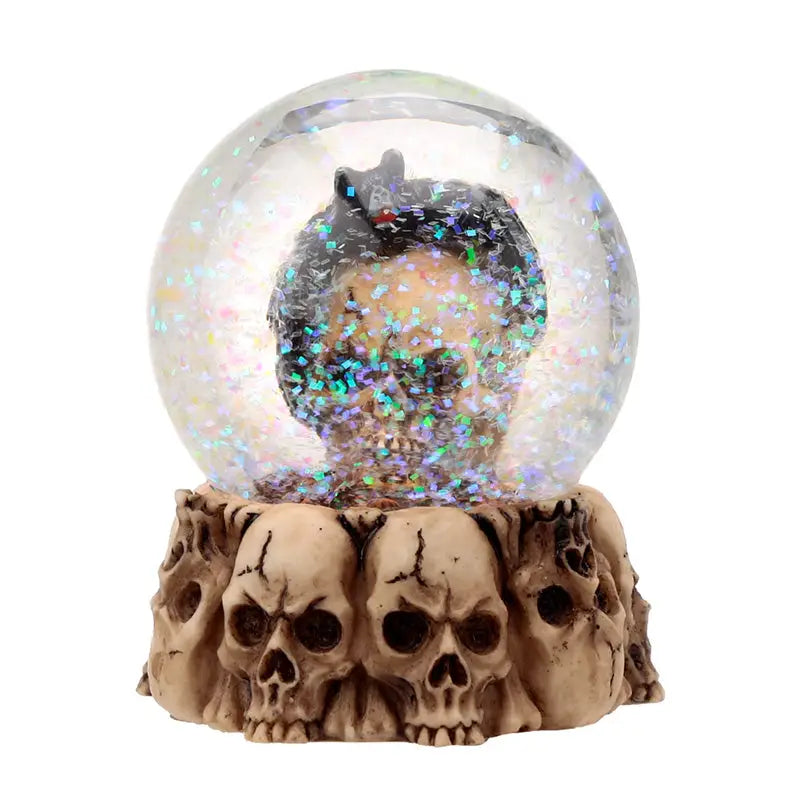 Gruesome Skull Snow Globe with Animals - Gothic Fantasy Skulls & Skeletons