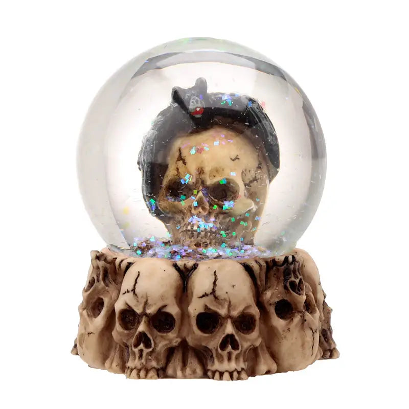 Gruesome Skull Snow Globe with Animals - Gothic Fantasy Skulls & Skeletons