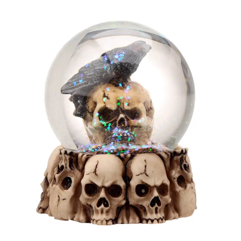 Gruesome Skull Snow Globe with Animals - Gothic Fantasy Skulls & Skeletons