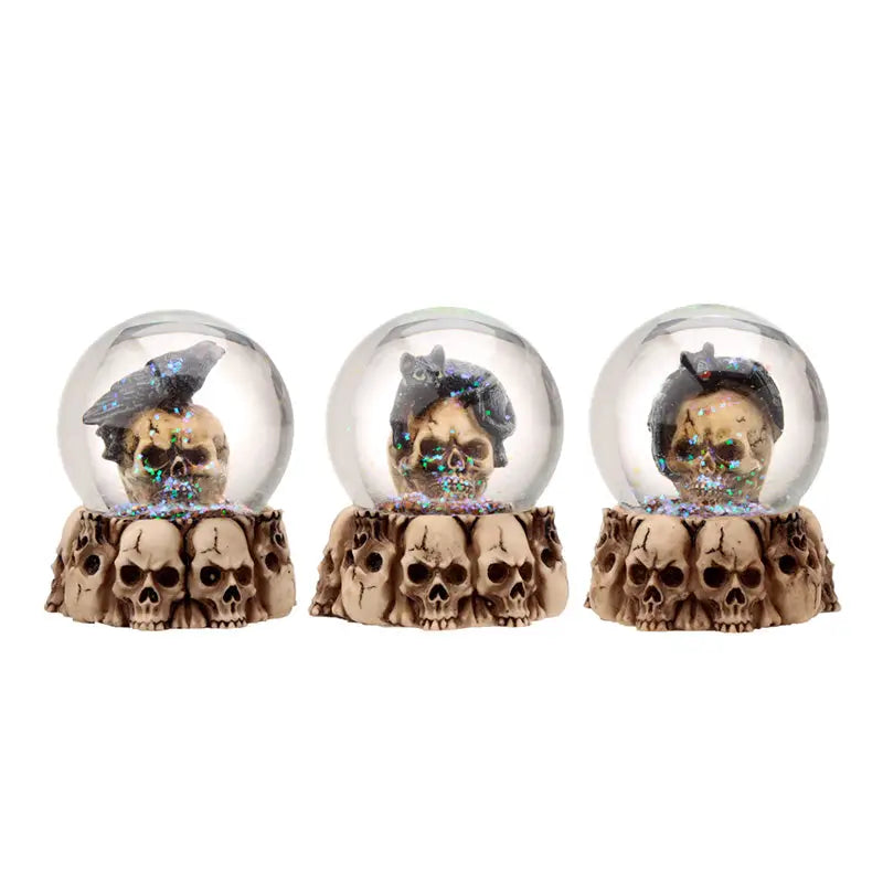 Gruesome Skull Snow Globe with Animals - Gothic Fantasy Skulls & Skeletons