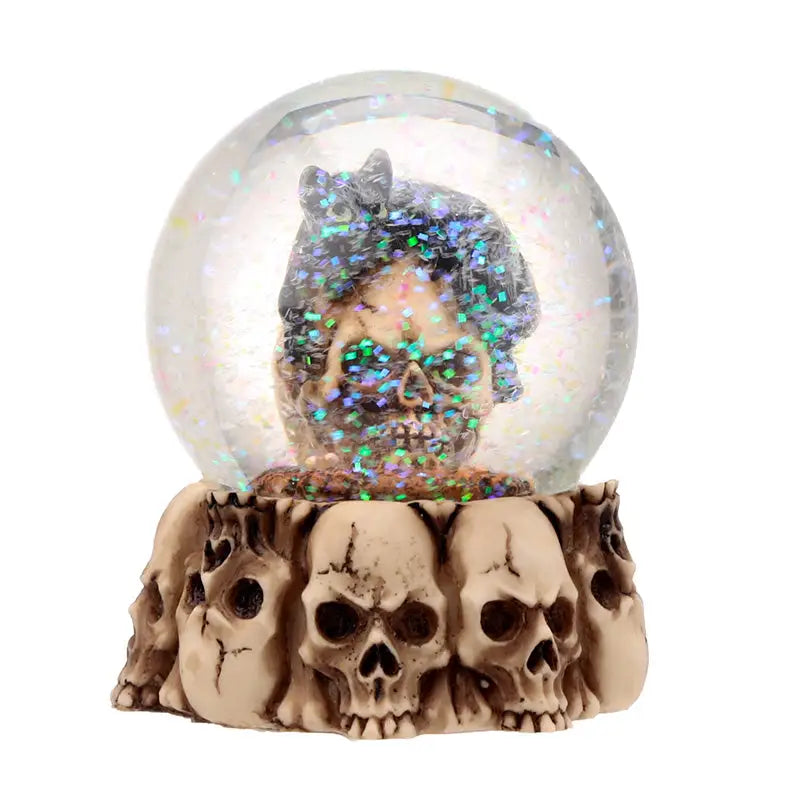 Gruesome Skull Snow Globe with Animals - Gothic Fantasy Skulls & Skeletons