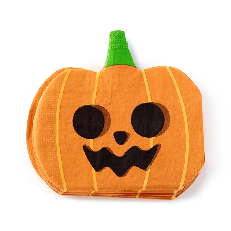 Halloween Pumpkin Pack of 12 3ply Paper Party Napkins - Kitchen Decorations & Accessories