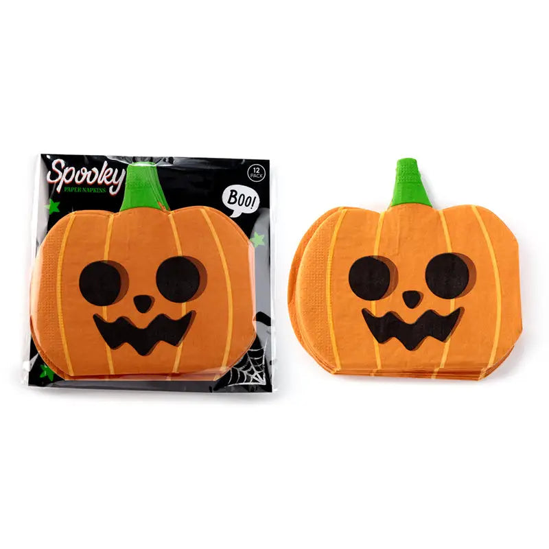 Halloween Pumpkin Pack of 12 3ply Paper Party Napkins - Kitchen Decorations & Accessories