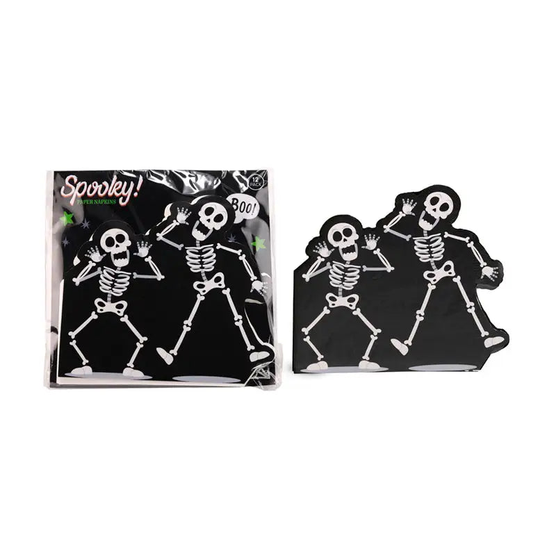 Halloween Skeleton Pack of 12 3ply Paper Party Napkins - Kitchen Decorations & Accessories