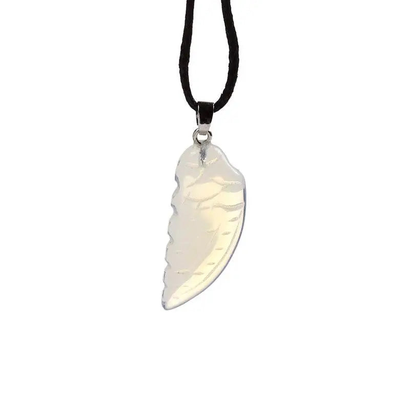 Healing Stone Gemstone Angel Wing Shaped Pendant - Angels & Cherubs