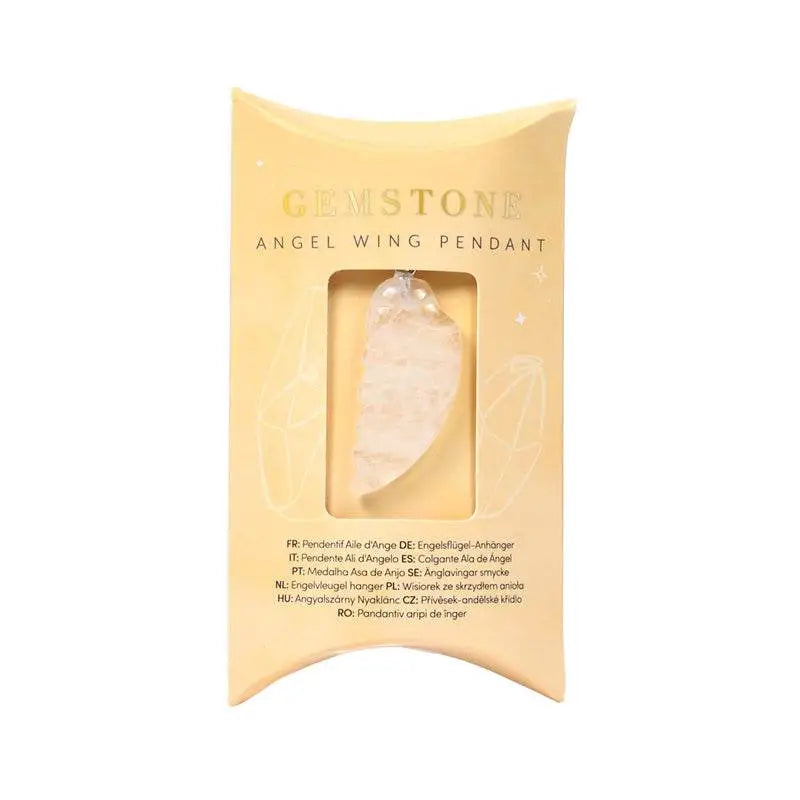 Healing Stone Gemstone Angel Wing Shaped Pendant - Angels & Cherubs