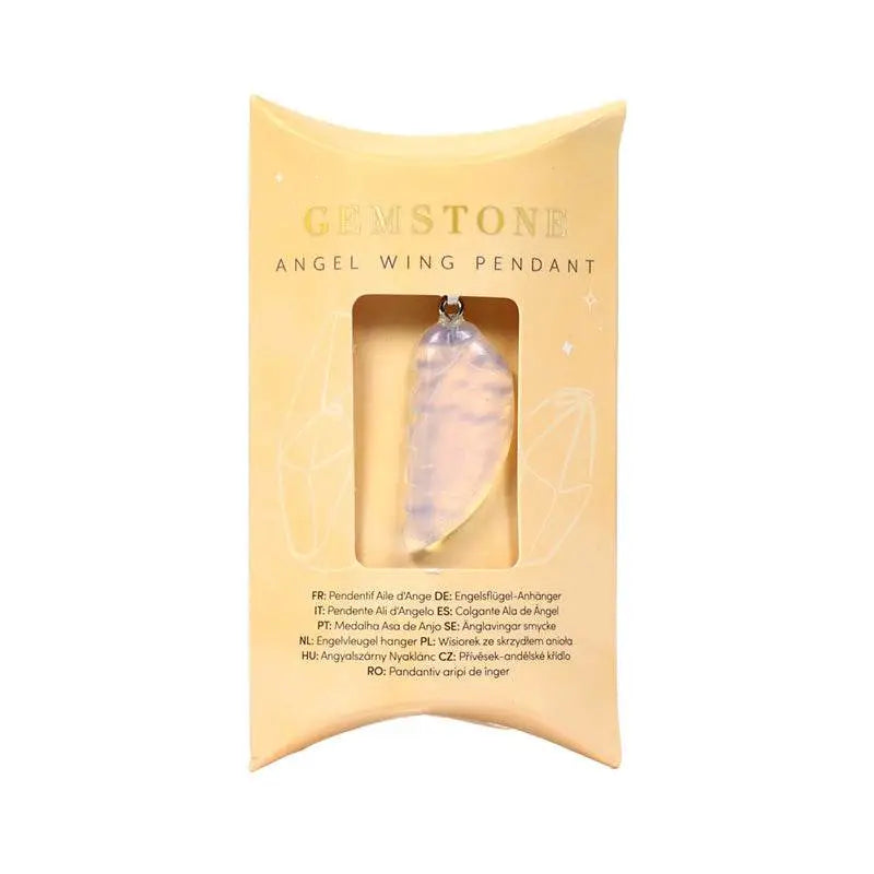 Healing Stone Gemstone Angel Wing Shaped Pendant - Angels & Cherubs