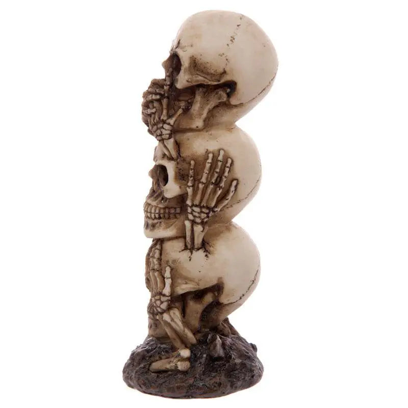 Hear No Speak No See No Evil Skull Totem Decoration - Gothic Fantasy Skulls & Skeletons