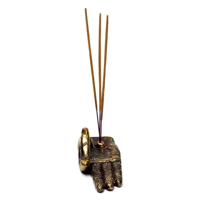 Henna Buddha Hand Ashcatcher Incense Stick Burner - Incense Burners & Ash Catchers