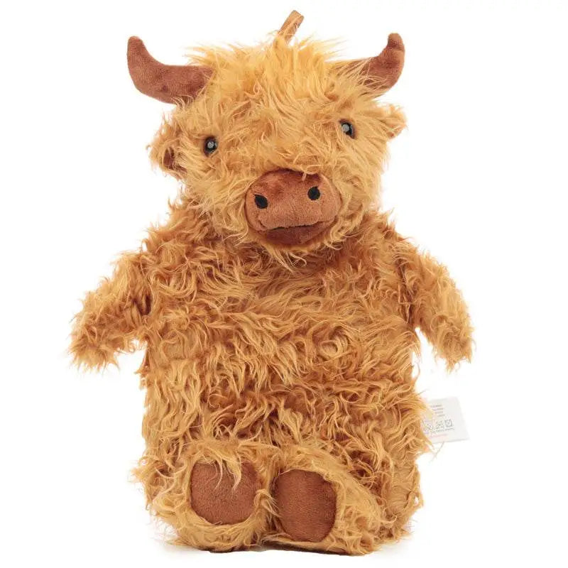 Highland Coo Cow 650ml Hot Water Bottle with Plush Cover - Gardens Countryside & Farm Parks