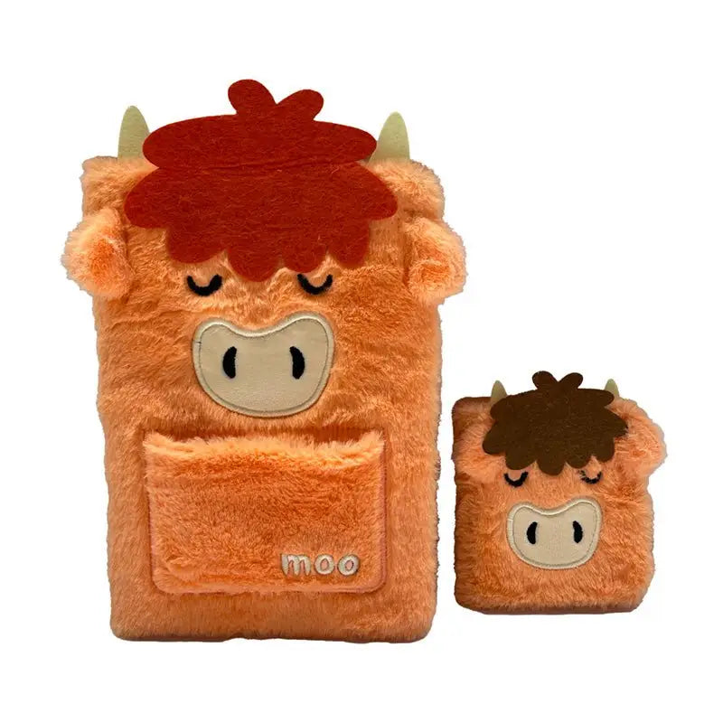 Highland Coo Plush Notebook with Pouch & Mini Notebook