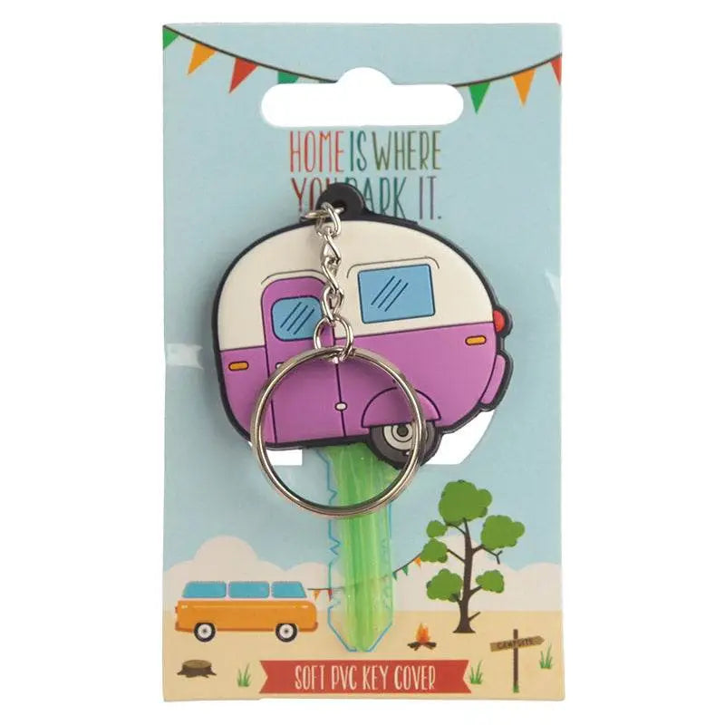 Home is Where You Park It Caravan PVC Key Cover Keyring - Keyrings & Key Chains