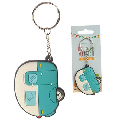 Home is Where You Park It Caravan PVC Keyring - Keyrings & Key Chains