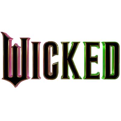 Iridescent ’wicked’ logo sticker with a glossy finish and vibrant colors.