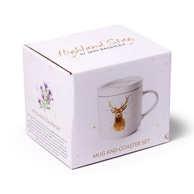 Jan Pashley Stag Porcelain Mug & Coaster Lid Set - Gift Arch