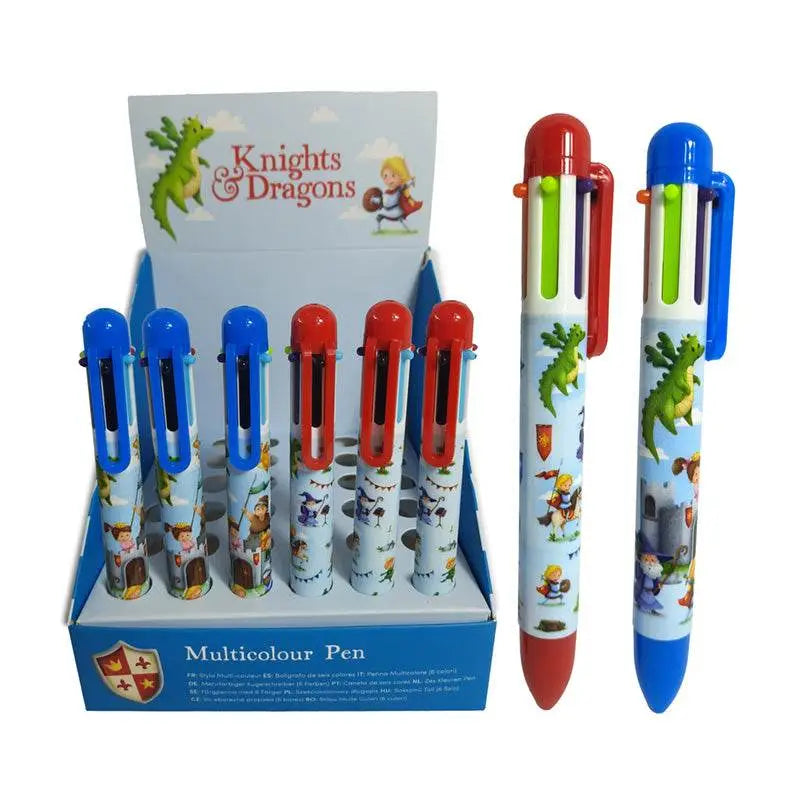 Knights & Dragons Multi Colour Pen (6 Colours) - Novelty Pens