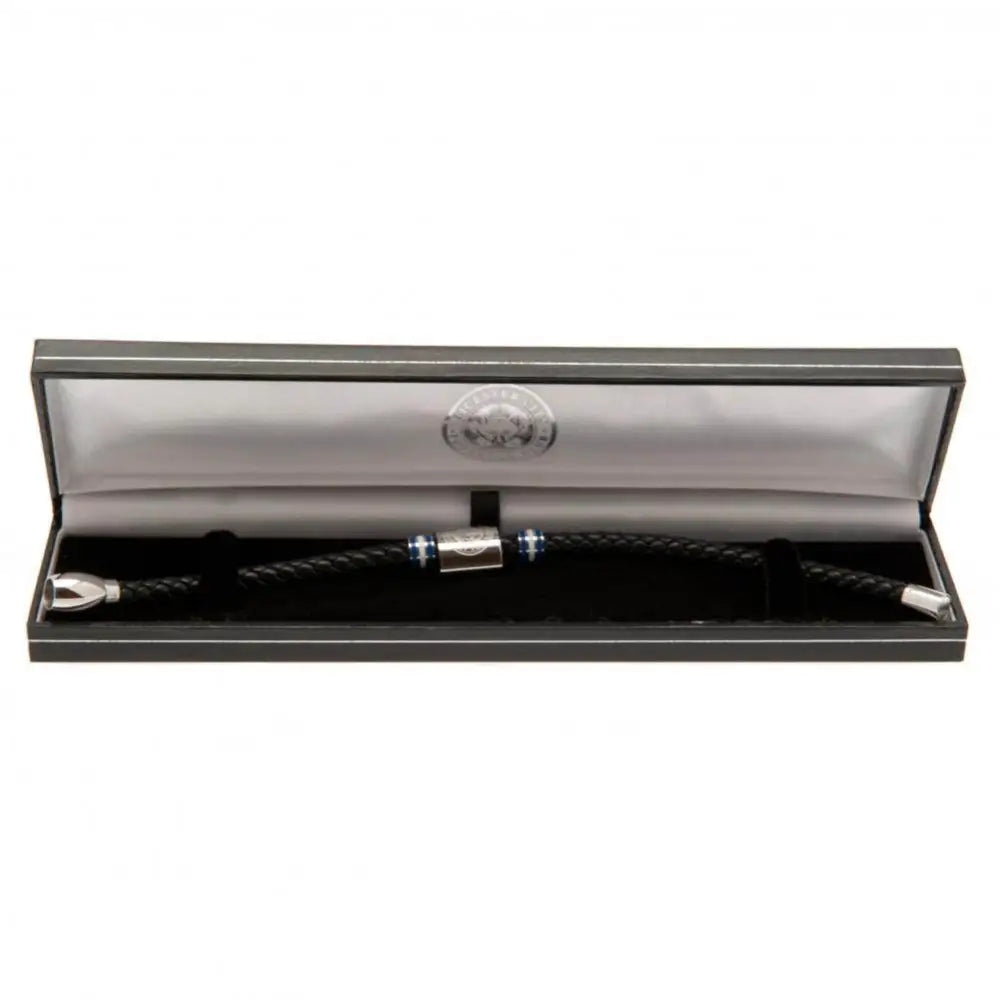 Leicester City FC Colour Ring Leather Bracelet