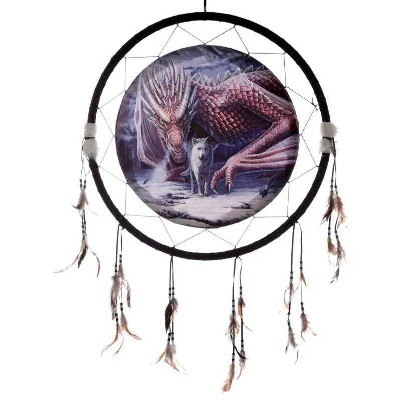 Lisa Parker Alliance Dragon & Wolf Dreamcatcher 60cm - Lisa Parker Designs
