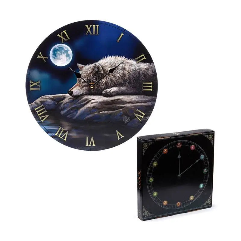 Lisa Parker Quiet Reflection Wolf Picture Clock - Clocks