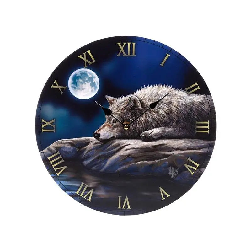 Lisa Parker Quiet Reflection Wolf Picture Clock - Clocks