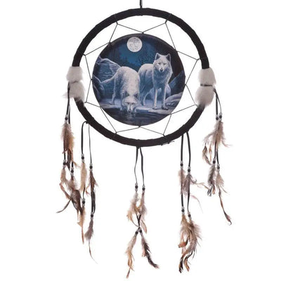 Lisa Parker Warriors of Winter Wolf Dreamcatcher 33cm - Lisa Parker Designs