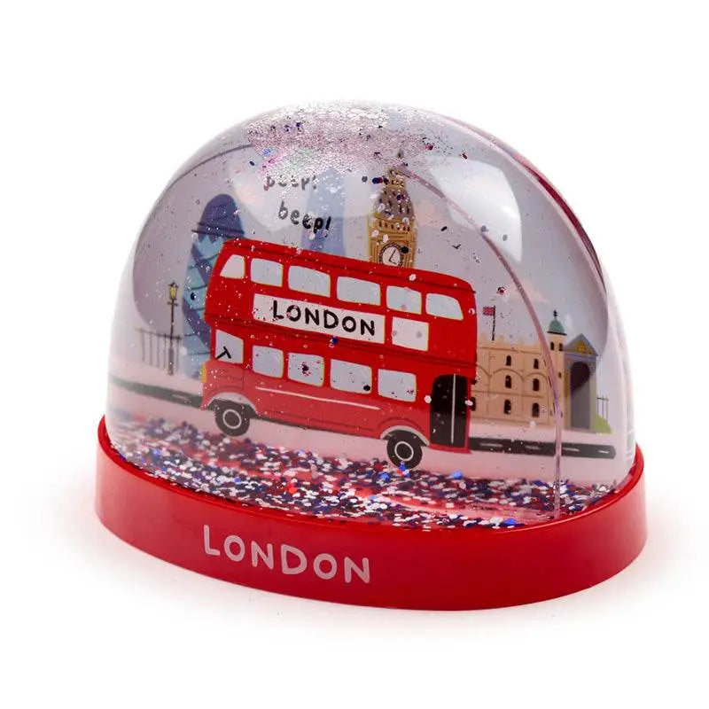 London Souvenir London Bus Large Glitter Snow Storm - Snow Globes