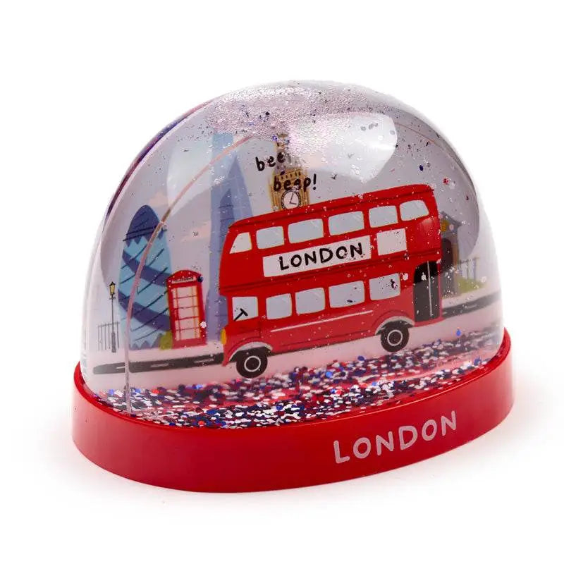 London Souvenir London Bus Large Glitter Snow Storm - Snow Globes
