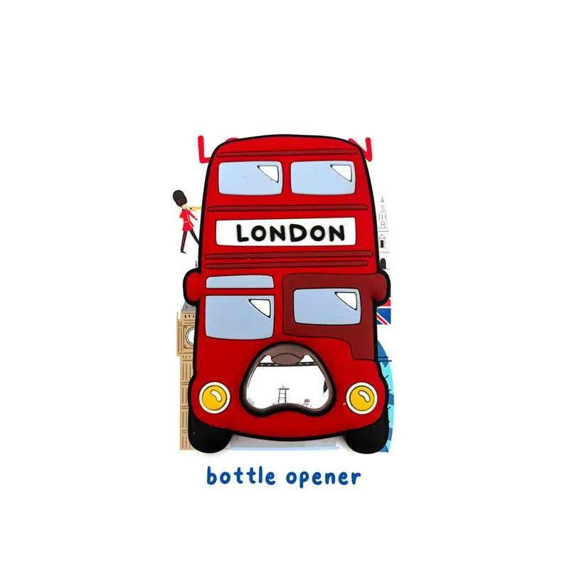 London Souvenir Red London Bus PVC Bottle Opener - Kitchen Decorations & Accessories