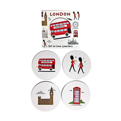 London Souvenir Set of 4 Cork Coasters - Gift Arch