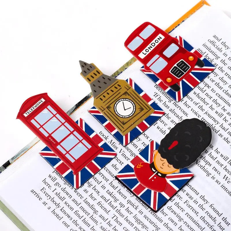 London Souvenir Shaped Magnetic Bookmark Set - Adoramals