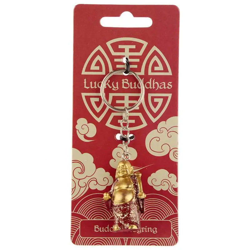 Lucky Buddha Glitter Keyring - Buddha & Ganesh