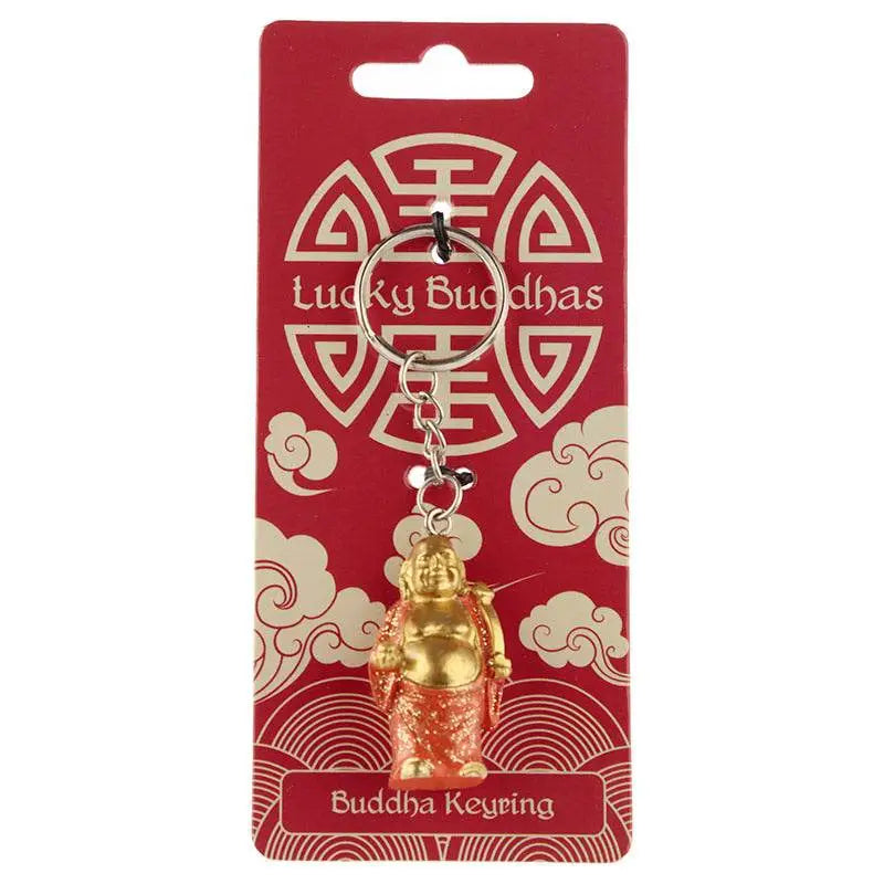 Lucky Buddha Glitter Keyring - Buddha & Ganesh